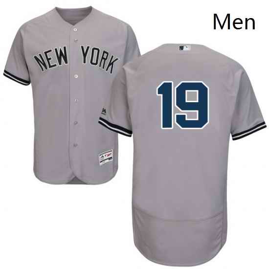 Mens Majestic New York Yankees 19 Masahiro Tanaka Grey Road Flex Base Authentic Collection MLB Jersey
